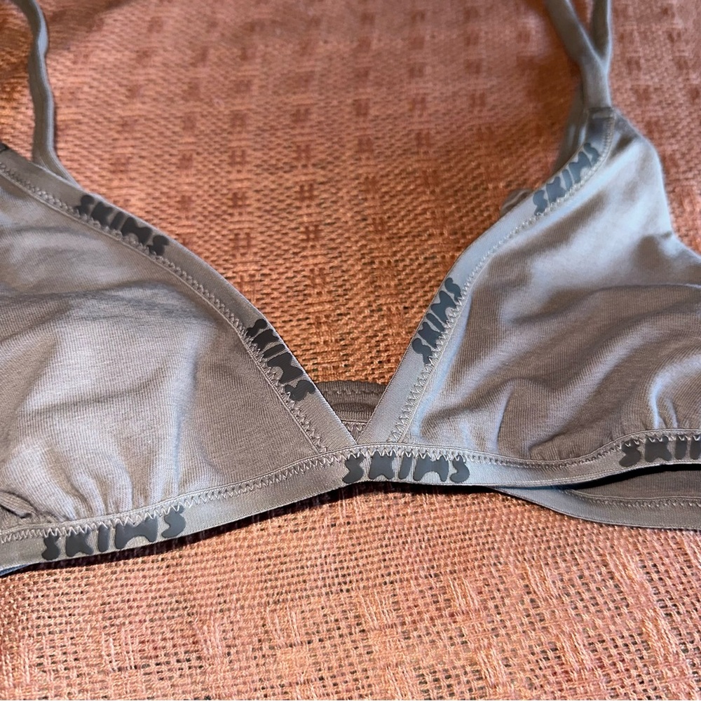 NWT Skims Cotton Logo Mini Triangle Bralette - Picture 5 of 8